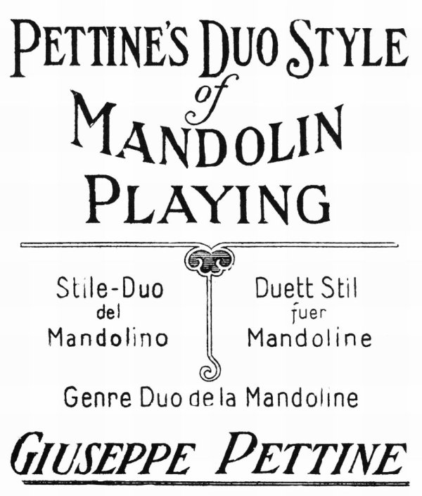 Pettine's Duo Style of Mandolin Playing