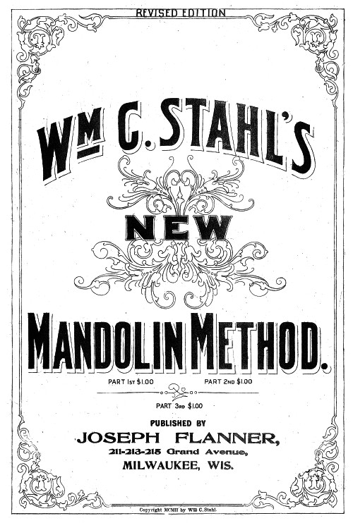William C. Stahl - New Mandolin Method - Cover
