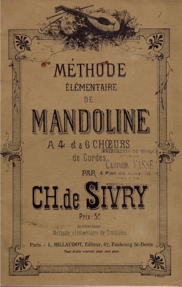 sivry_methode_elementaire_600.jpgCharles de Sivry - Méthode Élémentaire de Mandoline a 4 ou 6 Choeurs