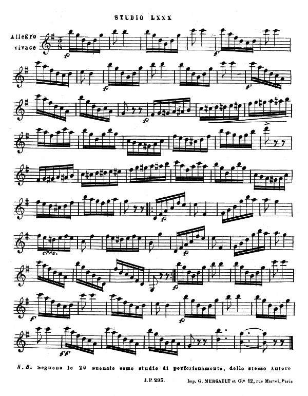 J. Humbert Ferrero - Etudes pour Mandoline - No. 80